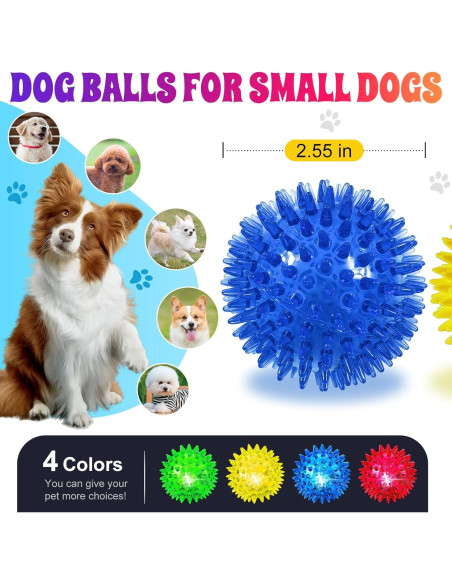 Pelotas LED para Perros JLVAUVT - Juguetes Masticadores 6.5 cm