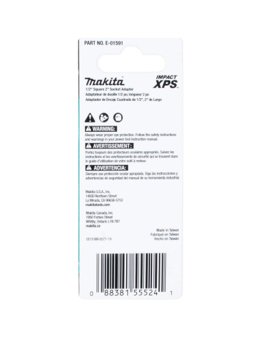 Adaptador de Enchufe Cuadrado Makita E-01591 5.08 cm Impact XPS