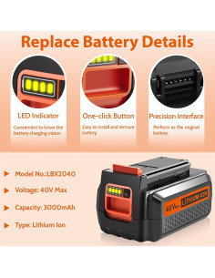 Batería 40V 3000mAh + Cargador Rápido PENGJBATTER 2