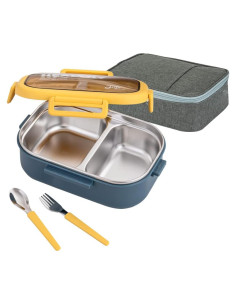 Contenedor Bento Lille Home 850ml Acero Inoxidable Azul