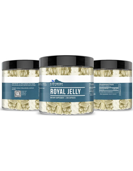 Jalea Real Earthborn Elements 200 Cápsulas Pura Sin Aditivos