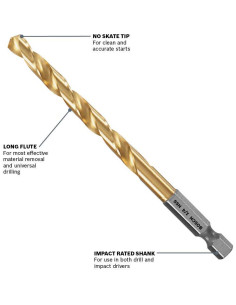 Broca de Metal Bosch TI2159IM 1/2" x 15.24 cm Titanio 2