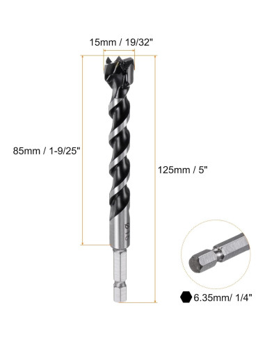 Broca de Forstner 15mm HARFINGTON Carburo de Tungsteno