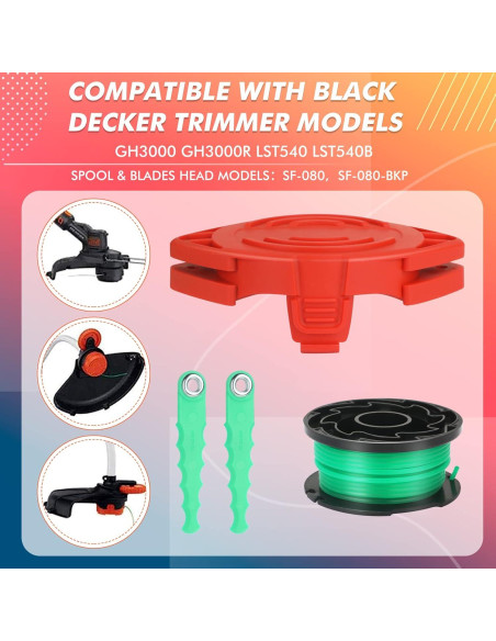 Cabezas de Repuesto y Carrete SF-080 para Desmalezadora Black Decker Cabezas de Repuesto y Carrete SF-080 para Desmalezadora Black Decker