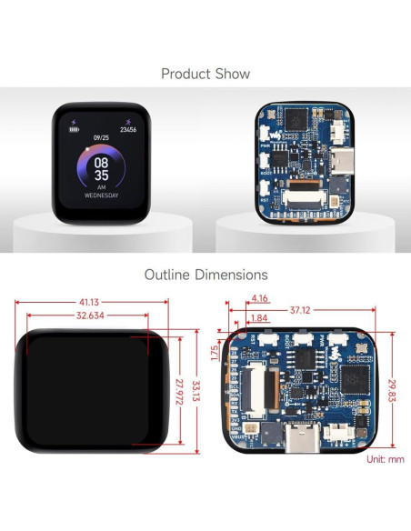 Placa de Desarrollo Waveshare RP2040 con Pantalla Táctil 1.69" Placa de Desarrollo Waveshare RP2040 con Pantalla Táctil 1.69"