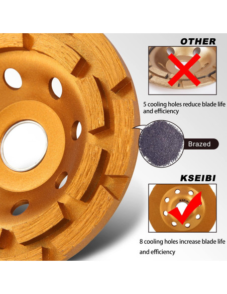 Rueda de Pulido de Concreto KSEIBI 4" Doble Fila Diamante Rueda de Pulido de Concreto KSEIBI 4" Doble Fila Diamante