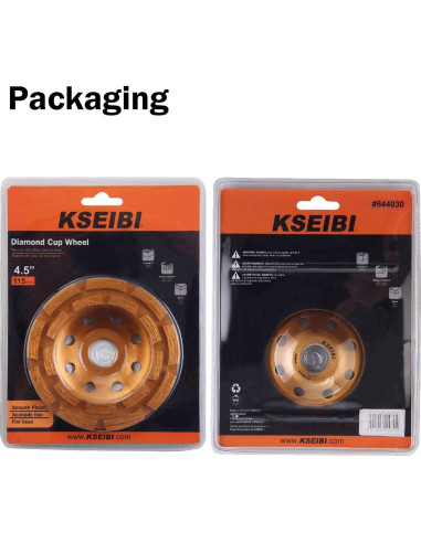 Rueda de Pulido de Concreto KSEIBI 4" Doble Fila Diamante