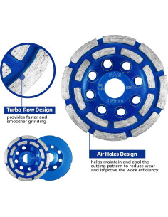 Rueda de Pulido SALI Diamond 115mm Doble Fila para Concreto 2