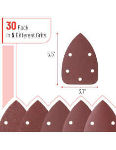 Almohadillas de Lijado Bates 30 pcs 40-240 Granos para Lijadora 2