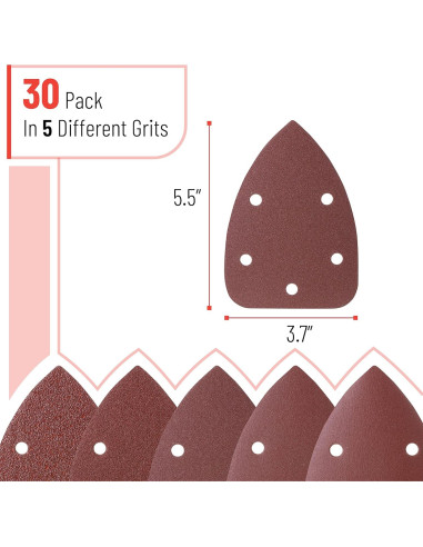Almohadillas de Lijado Bates 30 pcs 40-240 Granos para Lijadora