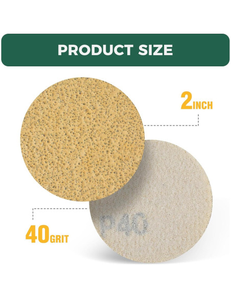 Discos de Lijado S SATC 2" 50PCS Grano 40 Óxido de Aluminio