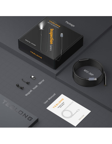 Cámara Endoscópica USB-C Teslong 3m con 8 Luces LED