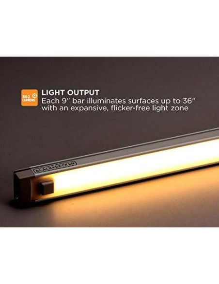 Iluminación LED Regulable BLACK+DECKER Bajo Gabinete 2 Pzas