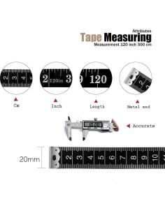 Cinta Métrica BUSHIBU 300 cm Doble Escala para Medición 2
