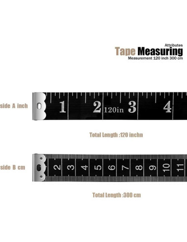 Cinta Métrica BUSHIBU 300 cm Doble Escala para Medición