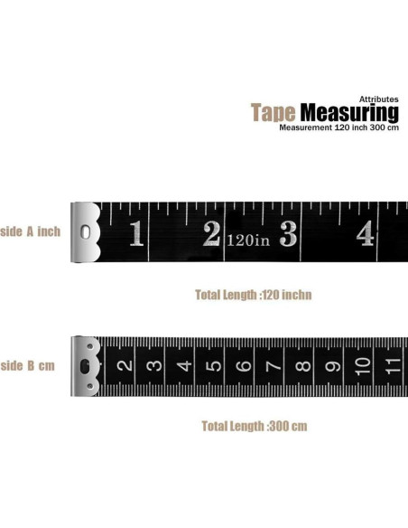 Cinta Métrica BUSHIBU 300 cm Doble Escala para Medición