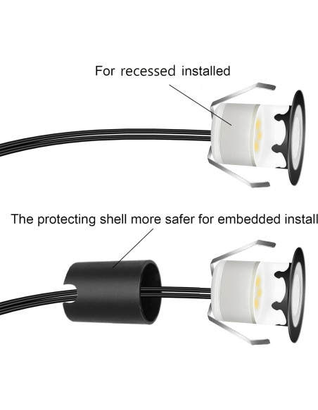 Kits de luces LED empotradas YZGWZLD 10 paquetes IP67 RGB 3.0 cm