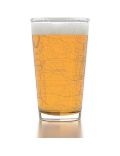 Vaso de Cerveza Grabado Well Told Atlanta 16 oz Mapa Ciudad 2