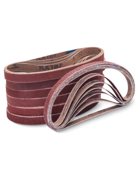 Cintas de Lijado 1/2" x 18" Taokyid - 42 Piezas, 40-400 Granos