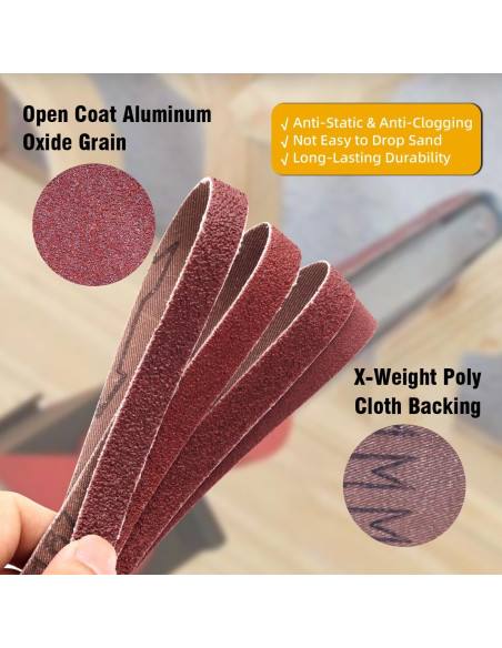 Cintas de Lijado 1/2" x 18" Taokyid - 42 Piezas, 40-400 Granos