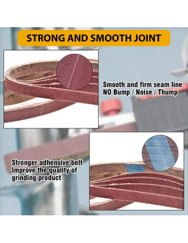 Cintas de Lijado 1/2" x 18" Taokyid - 42 Piezas, 40-400 Granos