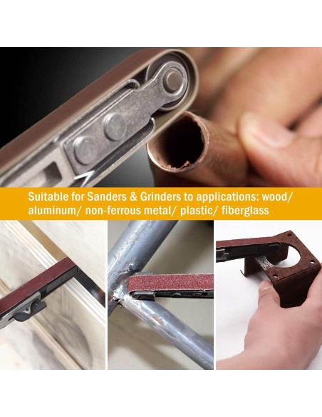 Cintas de Lijado 1/2" x 18" Taokyid - 42 Piezas, 40-400 Granos