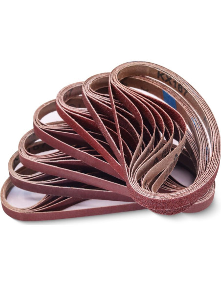 Cintas de Lijado 1/2" x 18" Taokyid - 42 Piezas, 40-400 Granos