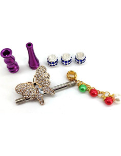 Juego de Hookah Douup Púrpura con Accesorios de Diamante 2