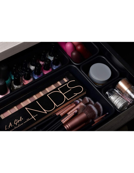 Organizadores de Cajones Masirs - Juego de 8 Piezas, Plástico Negro