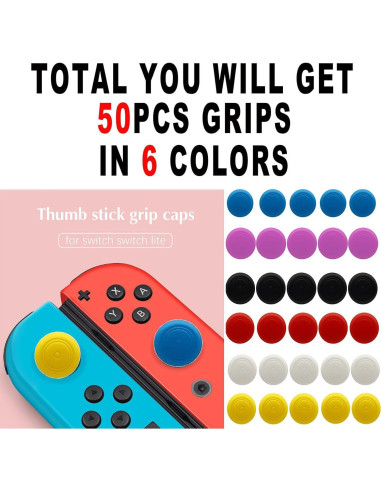 50 Tapas de Reemplazo para Joystick CTHTBZ - Silicona para Nintendo Switch