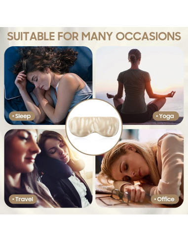 Mascarilla para dormir ZOESMIEN 100% seda de morera oro champán