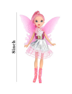 Conjunto de 5 Muñecas Hada Niña ONEST 20 cm con Ropa y Zapatos 2