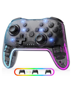 Controlador Inalámbrico Comdigio para Switch y PC - RGB, Turbo y Vibración