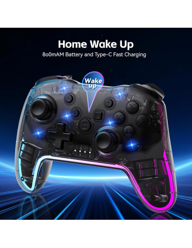 Controlador Inalámbrico Comdigio para Switch y PC - RGB, Turbo y Vibración