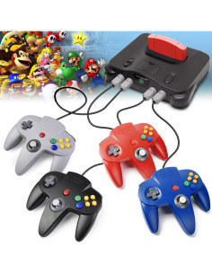 Paquete de 2 Controladores N64 iNNEXT con Cable 1.83m 2