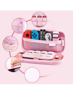 Funda Rosa Conejo GLDRAM para Nintendo Switch Lite con Accesorios 2