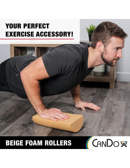 Rodillo de Espuma PE Beige CanDo 15x30 cm para Masaje y Recuperación