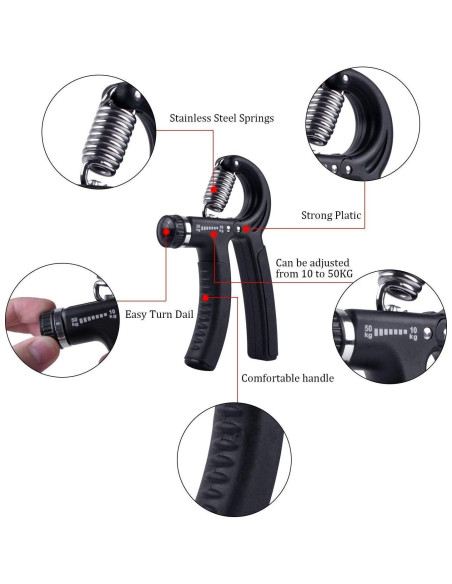 Agarrador de Mano Ajustable Luxon 10-50kg - Fortalecedor de Agarre