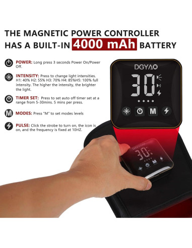 Guante Terapia Luz Roja D MAX Inalámbrico Alivio Dolor Mano