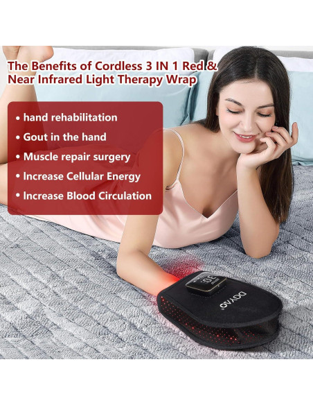 Guante Terapia Luz Roja D MAX Inalámbrico Alivio Dolor Mano Guante Terapia Luz Roja D MAX Inalámbrico Alivio Dolor Mano