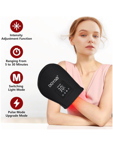 Guante Terapia Luz Roja D MAX Inalámbrico Alivio Dolor Mano