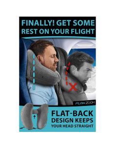 Almohada de Cuello Inflable FLOWZOOM L Gris Plateado 2