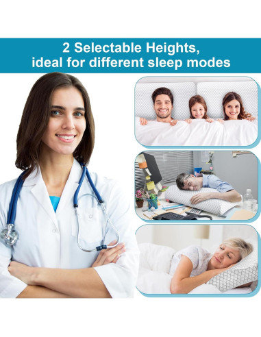 Paquete de 2 Almohadas Ergonómicas FairySandy Espuma de Memoria