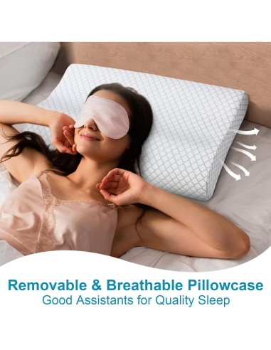 Paquete de 2 Almohadas Ergonómicas FairySandy Espuma de Memoria