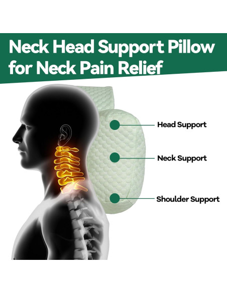 Almohada para Cuello MABOZOO Reclinable Verde 20x35cm