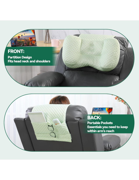 Almohada para Cuello MABOZOO Reclinable Verde 20x35cm