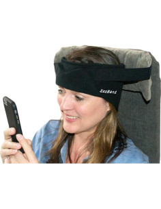 Almohada de viaje ZzzBand negra con correa ajustable 2