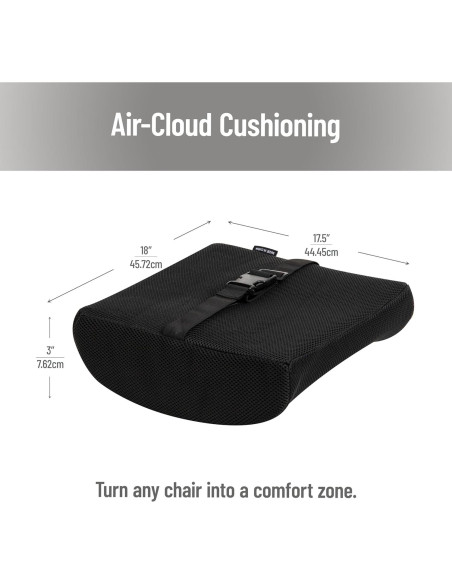 Cojín Lumbar Mind Reader Espuma Viscoelástica Negro