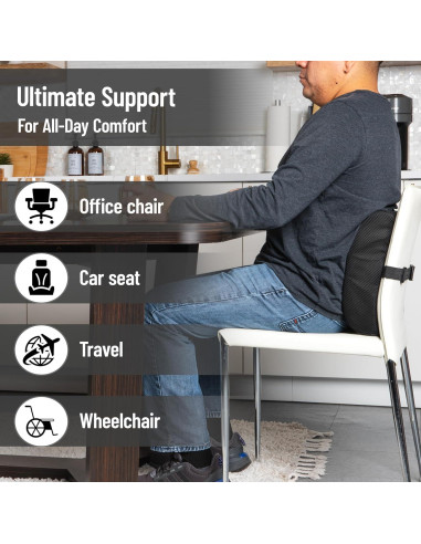 Cojín Lumbar Mind Reader Espuma Viscoelástica Negro