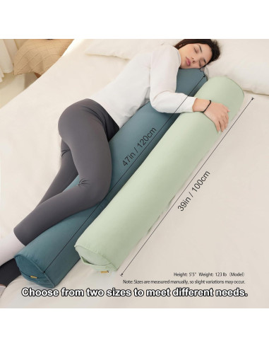 Cojín Corporal Ailuteie 119x20 cm Verde Celadón